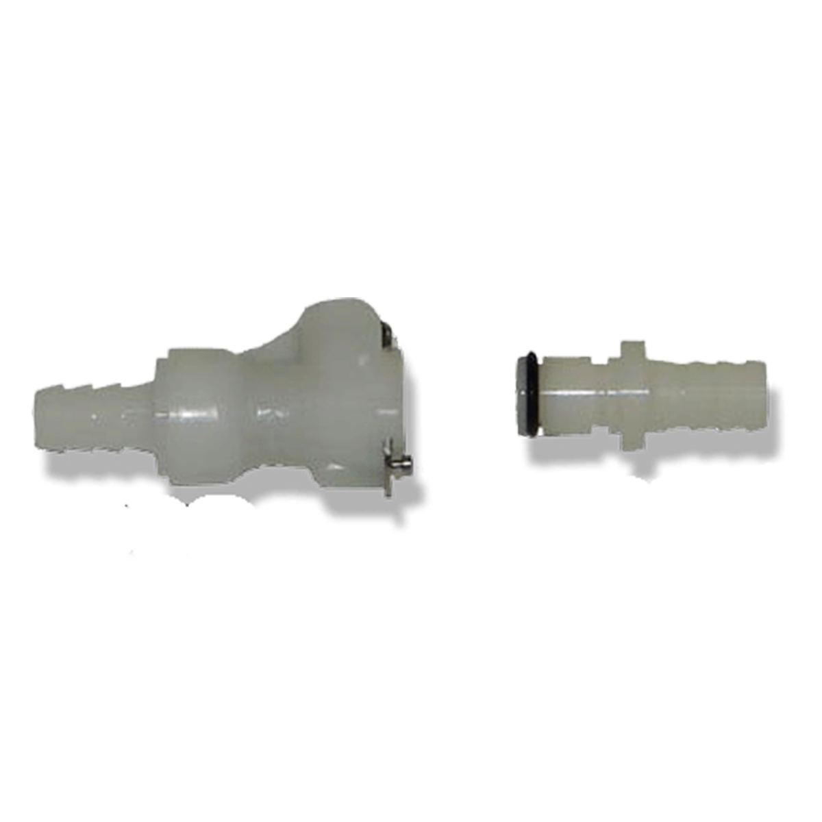 Hi, has this QD system got a one-way flow valve inside? and what is it the diameter of the barb of the female end to connect with the hose?Best regards