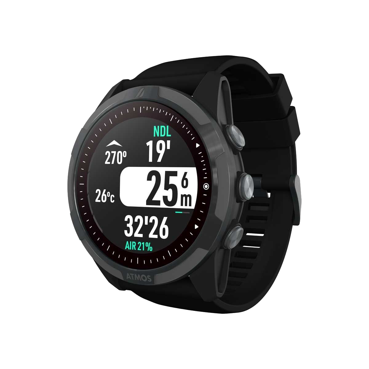 Does the Atmos Mission 2 have a built-in altimeter and compass?